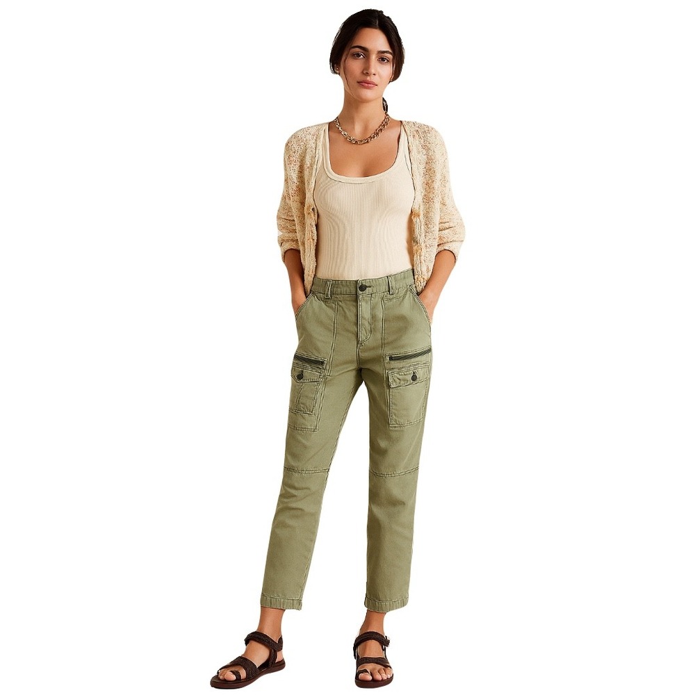 HEI HEI Anthropologie Olive Green Cargo Pants Size 27 Boho‎ Gorpcore Travel